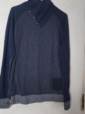 Revelation Men's Navy Two-Tone Buttoned Turtleneck Sweater